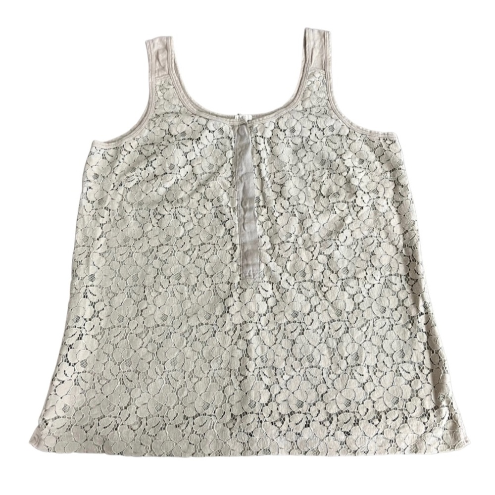 JCREW LACE OVER TANK STYLE # 36954 MEDIUM TAN PRE-OWNED